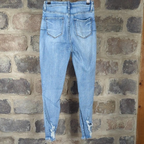 S. O. N. G. Jeans Curvy Acid Washed Junior's Size‎ 7 Skinny Stretch Distressed - Picture 5 of 12